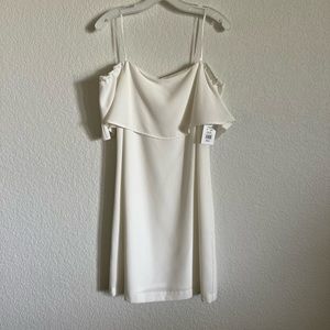 White Off The Shoulder Shift Dress
